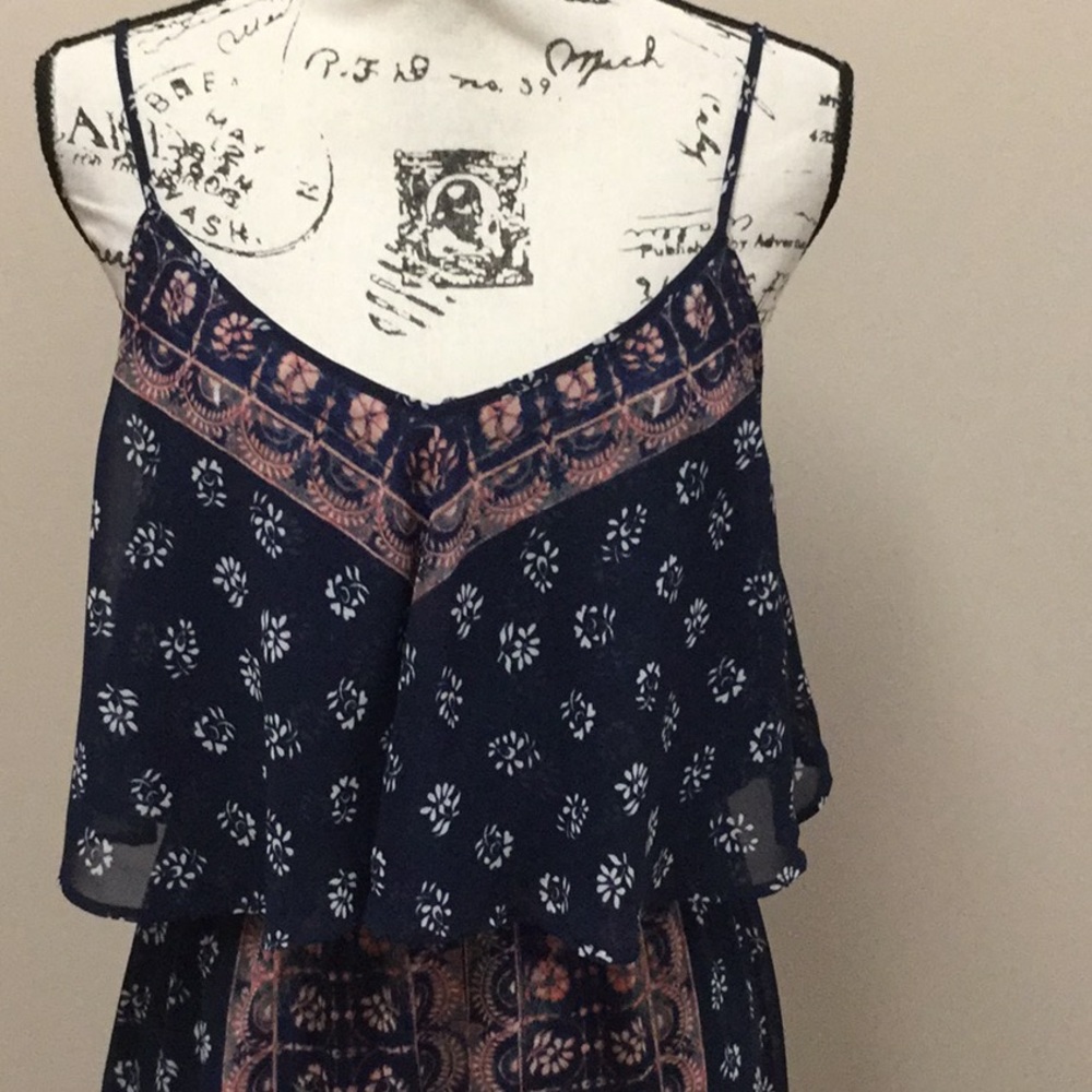 Express navy and pink spaghetti strap maxi dress - Picture 2 of 8